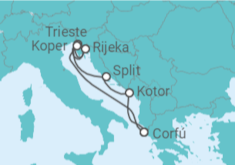 Itinerario del Crucero Croacia y Montenegro - AIDA