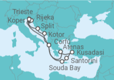 Itinerario del Crucero Adriático e Islas Griegas - AIDA