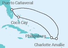 Itinerario del Crucero Islas Vírgenes, Saint Maarten y CocoCay - Royal Caribbean