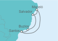 Itinerario del Crucero Brasil - MSC Cruceros