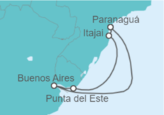Itinerario del Crucero Brasil, Uruguay - MSC Cruceros