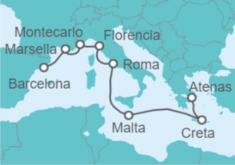 Itinerario del Crucero Grecia, Malta, Italia, Francia - Explora Journeys