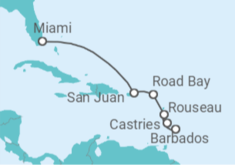 Itinerario del Crucero Puerto Rico, Dominica, Santa Lucía - Explora Journeys