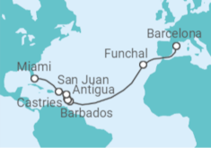 Itinerario del Crucero Desde Barcelona a Miami  - Explora Journeys