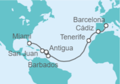 Itinerario del Crucero Desde Barcelona a Miami  - Explora Journeys