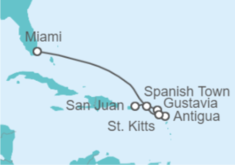 Itinerario del Crucero San Bartolomé, Antigua, St. Kitts - Explora Journeys