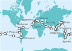 Itinerario del Crucero Vuelta al mundo 2024 Costa Cruceros - Costa Cruceros