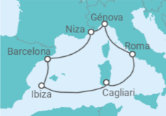 Itinerario del Crucero Francia, España, Italia - MSC Cruceros