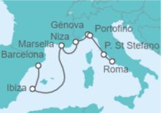 Itinerario del Crucero De Barcelona a Roma - Explora Journeys