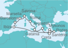 Itinerario del Crucero Francia, Italia, Grecia, España - Costa Cruceros
