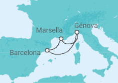 Itinerario del Crucero Escapada Mediterránea - Costa Cruceros