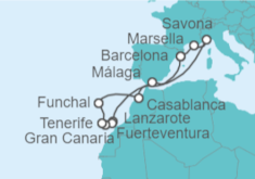 Itinerario del Crucero Sabores exóticos y paisajes lunares - Costa Cruceros