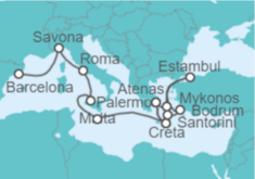 Itinerario del Crucero Desde Atenas a Barcelona - Costa Cruceros