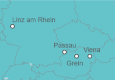 Itinerario del Crucero Perlas del Danubio - Dirección Este - Riverside