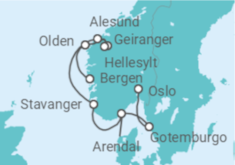 Itinerario del Crucero Suecia, Noruega - Ponant