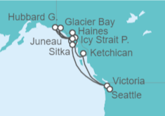 Itinerario del Crucero Alaska - Cunard