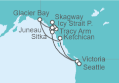 Itinerario del Crucero Las maravillas de Alaska - Cunard