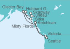 Itinerario del Crucero Las maravillas de Alaska - Cunard