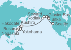 Itinerario del Crucero Aventura Transpacífica, Japón y Alaska - Cunard