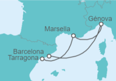 Itinerario del Crucero Italia, Francia - Costa Cruceros