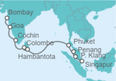 Itinerario del Crucero Malasia, Tailandia, Sri Lanka, India - Celebrity Cruises