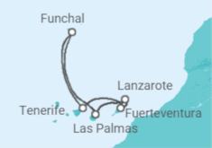 Itinerario del Crucero Islas Canarias y Funchal - AIDA