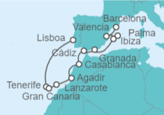 Itinerario del Crucero Islas Canarias - NCL Norwegian Cruise Line