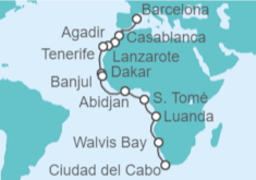 Itinerario del Crucero Desde Barcelona a Ciudad del Cabo (Sudáfrica) - NCL Norwegian Cruise Line