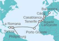 Itinerario del Crucero Desde Barcelona a La Romana (R.Dominicana) - NCL Norwegian Cruise Line