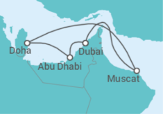 Itinerario del Crucero Oriente Medio y Omán  - AIDA