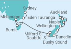 Itinerario del Crucero Desde Sydney (Australia) a Auckland (Nueva Zelanda) - NCL Norwegian Cruise Line