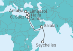 Itinerario del Crucero De Seychelles a Antalya - AIDA