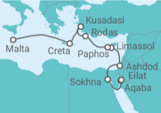Itinerario del Crucero Israel, Chipre, Grecia, Turquía - Ponant