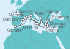 Itinerario del Crucero Joyas del Mediterráneo - Princess Cruises