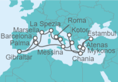 Itinerario del Crucero Desde Civitavecchia (Roma) a Nápoles (Pompeya) - Princess Cruises