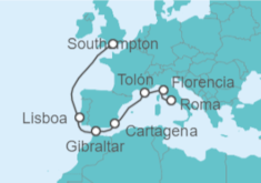 Itinerario del Crucero De Italia; Francia y España a Londres - Princess Cruises