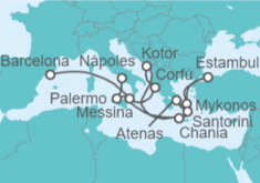 Itinerario del Crucero Islas Griegas, Italia, Turquía a Barcelona - Princess Cruises