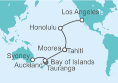 Itinerario del Crucero Nueva Zelanda, Polinesia Francesa, Estados Unidos (EE.UU.) - Princess Cruises