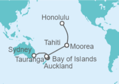 Itinerario del Crucero Nueva Zelanda, Polinesia Francesa - Princess Cruises