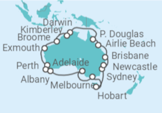 Itinerario del Crucero Vuelta a Australia - Princess Cruises