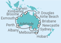 Itinerario del Crucero Vuelta a Australia - Princess Cruises