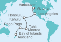 Itinerario del Crucero Desde Auckland (Nueva Zelanda) a Vancouver (Canadá) - Princess Cruises