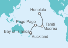 Itinerario del Crucero Nueva Zelanda, Samoa Americana, Polinesia Francesa - Princess Cruises