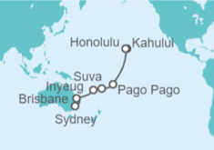 Itinerario del Crucero Australia, Fiji, Samoa Americana - Princess Cruises