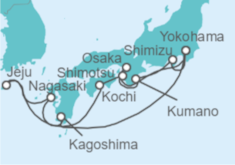 Itinerario del Crucero Viaje Completo a Japón desde Barcelona - Princess Cruises