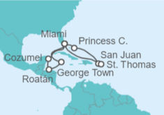 Itinerario del Crucero Puerto Rico, Islas Vírgenes - EEUU, Estados Unidos (EE.UU.), México, Honduras, Islas Caimán - Princess Cruises
