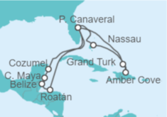 Itinerario del Crucero Vacaciones de aventura en el Caribe Este/Oeste - Princess Cruises