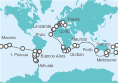 Itinerario del Crucero Tramo de Vuelta al mundo. De Buenos Aires a Trieste - Costa Cruceros