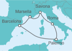 Itinerario del Crucero Italia, España, Francia - Costa Cruceros