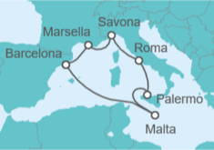 Itinerario del Crucero Italia, Malta, España - Costa Cruceros